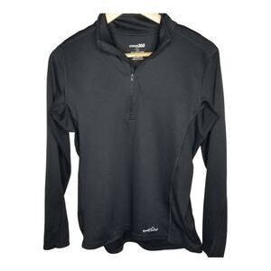 Eddie Bauer All Climate 365 1/4 Zip Long Sleeve Black Top Size Large
